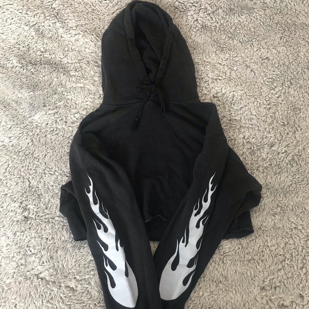 Brandy melville cropped flame sweatshirt